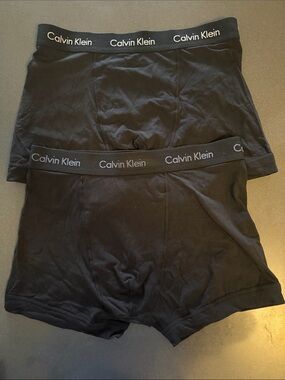 New Calvin Klein Black Men's Boxer Briefs Duo with Branded Waistband